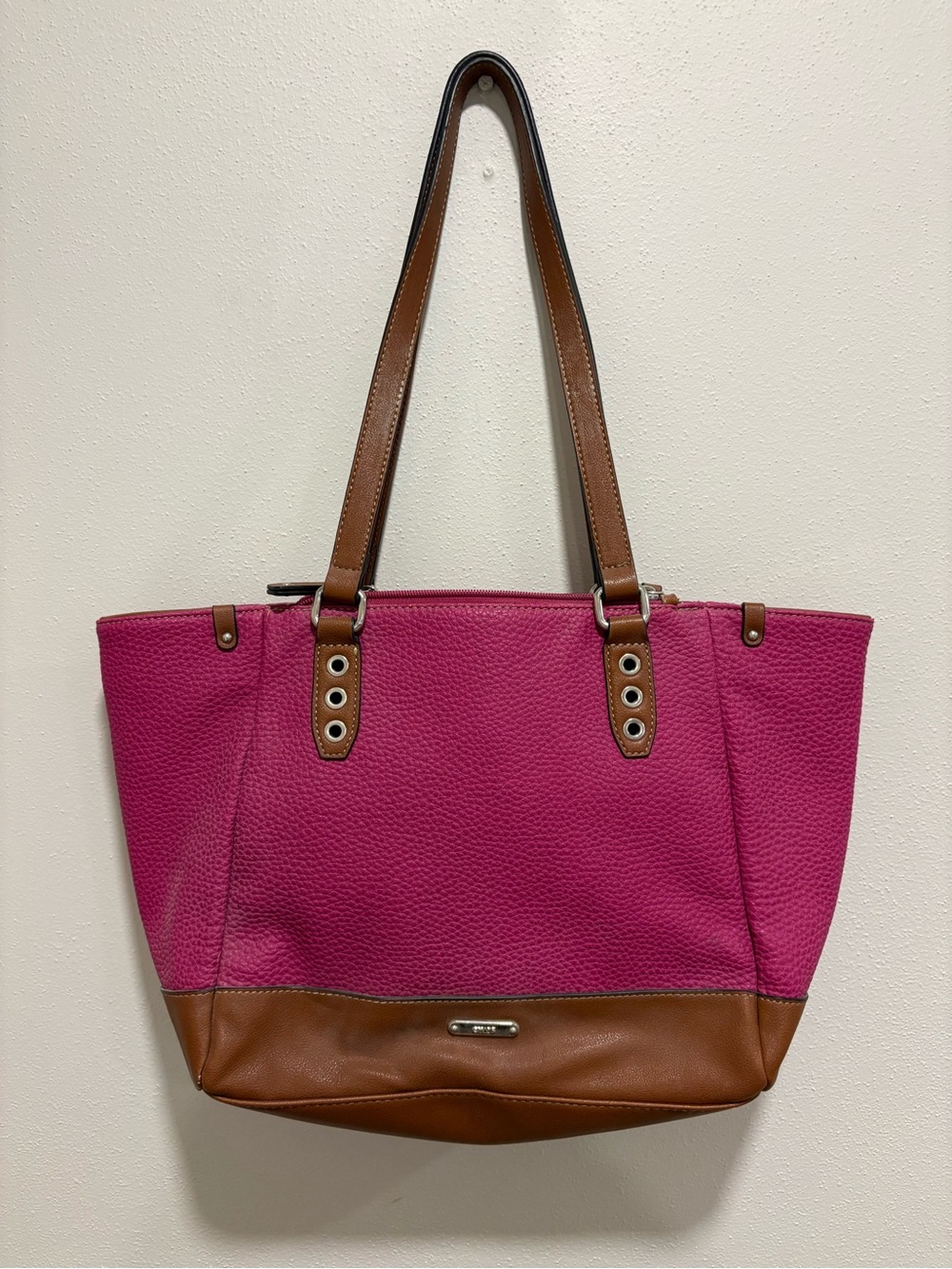 Chaps pink and brown shoulder bag